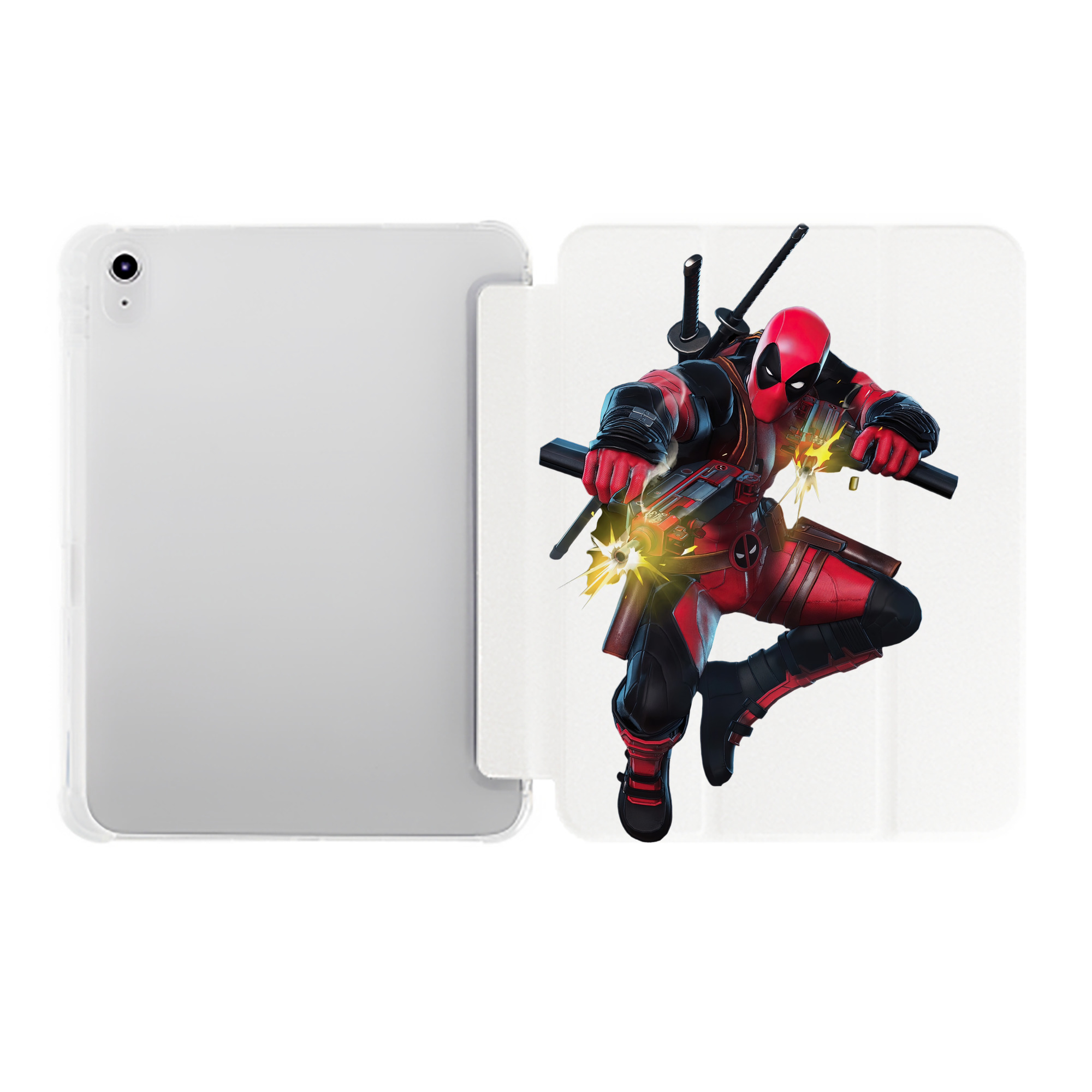 （画像用） Deadpool デッドプール IPad ケース ペン収納付き 三つ折りスタンド PUレザー×シリコン 対応機種9.5/10.5/10.9インチ